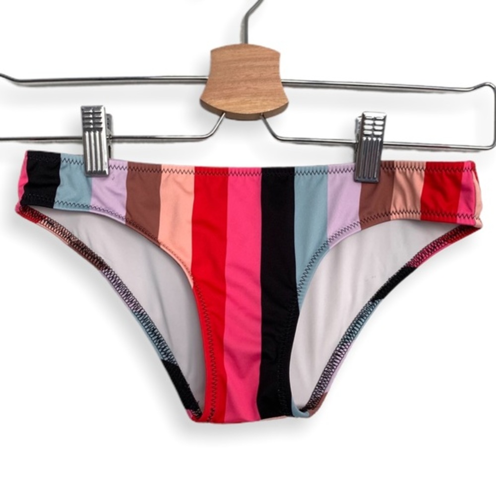 Solid & Striped Elle Bikini Top and Bottoms Set, S, Malibu Stripe, Bright - Picture 8 of 14